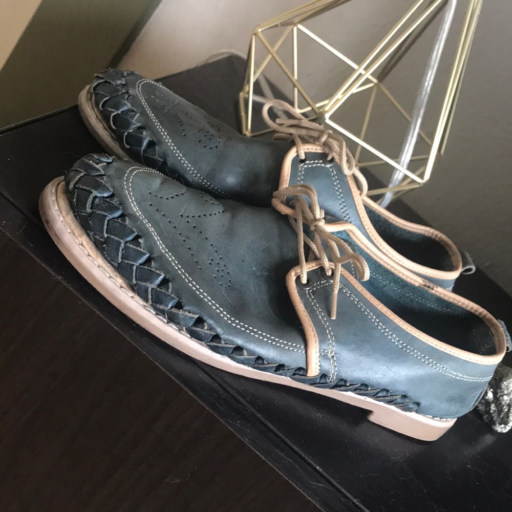 Blue Mexican Leather loafers